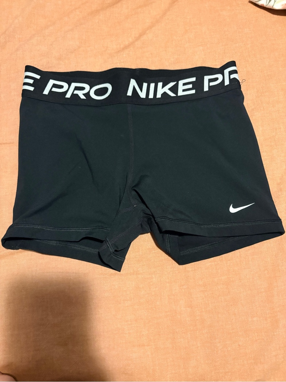 Nike Black Women's Training Pro Shorts with White Swoosh